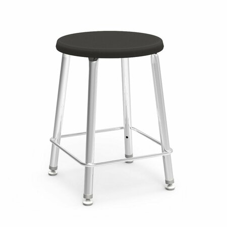 VIRCO 120 Series 18" Stool, 5th Grade - Adult with Nylon Glides - Black Seat 12018